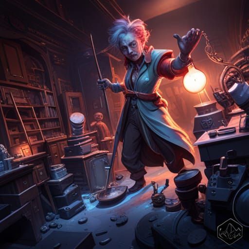 Mad Scientist in Dark Fantasy Style