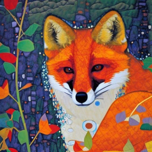 Foxes in First Snowfall: Colorful 3D Oil Painting