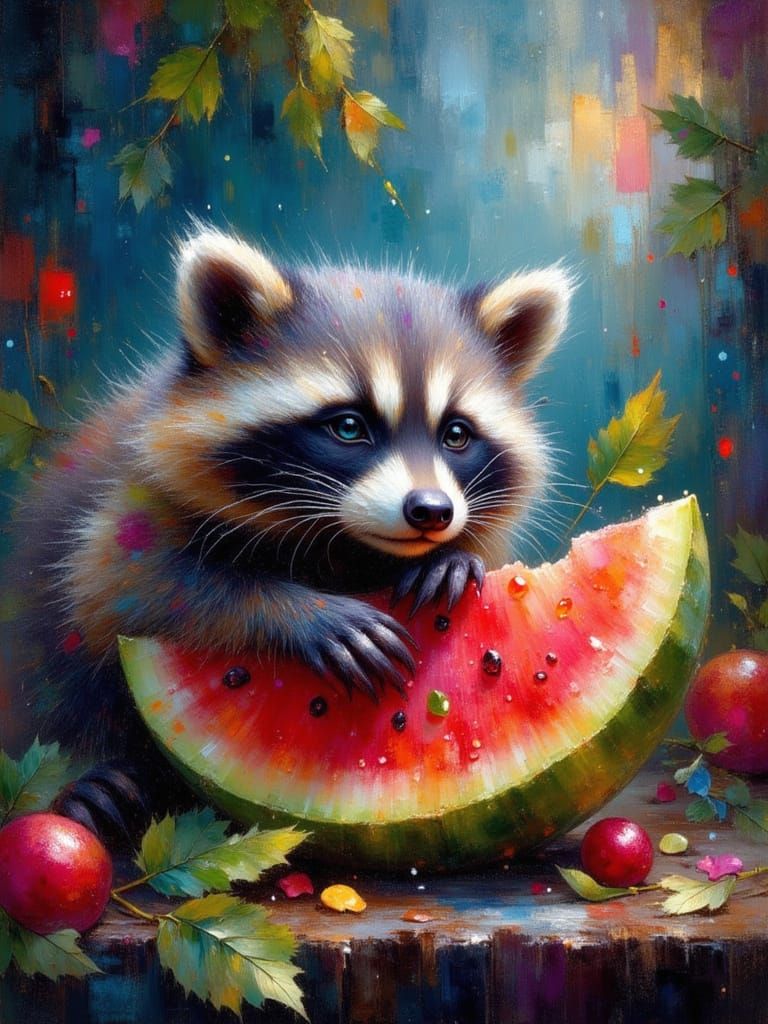 watermelon raccoon