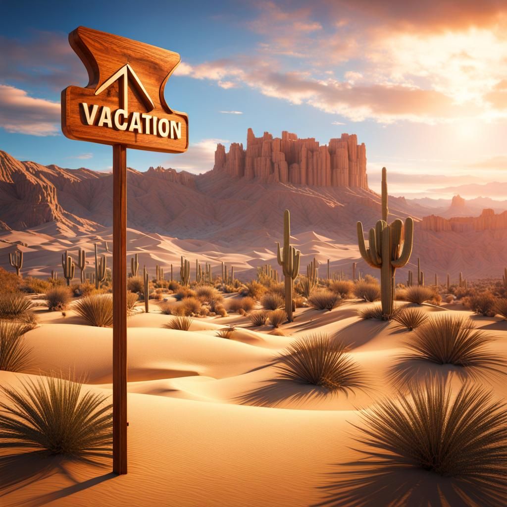 Desert Vacation Sign in 3D HDR