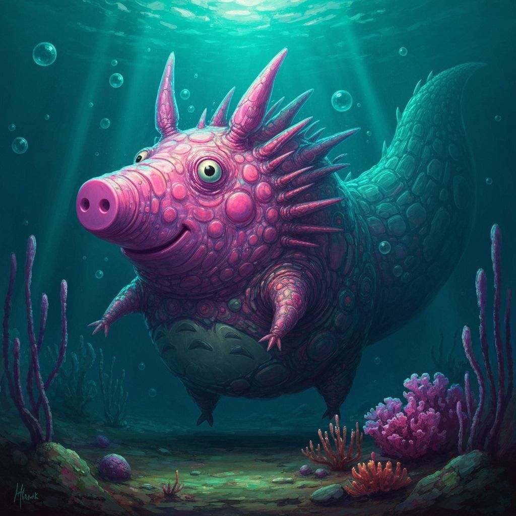 Enigmatic Marine Creature in Mesmerizing Painting Style