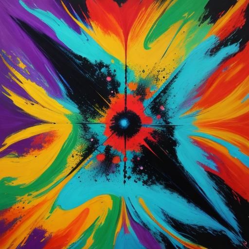 Abstract Painting of Monday's Vibrant Energy