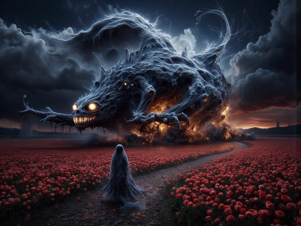 Mystical Creature in Surreal Arc of Migration Digital Art