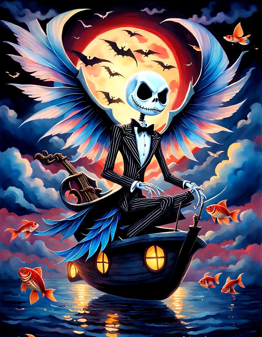 Jack Skellington in Wes Anderson Style