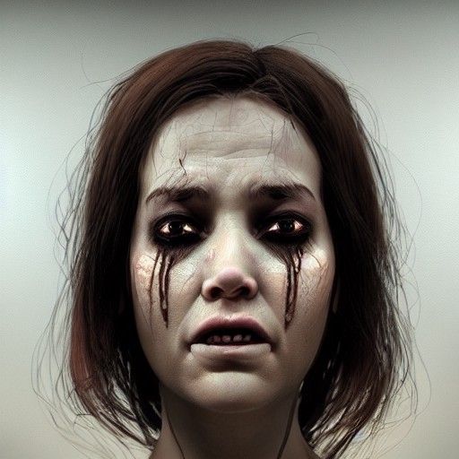 Hyperrealistic Bee Woman Crying Honey Portrait