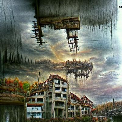 Post-Apocalyptic Upside-Down World in HDR