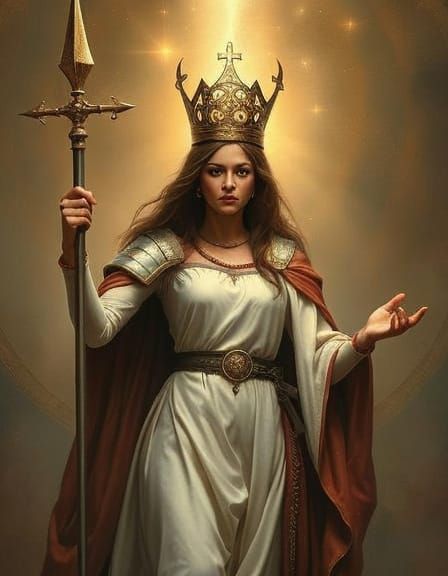 Divine Lady Templar in Golden Light