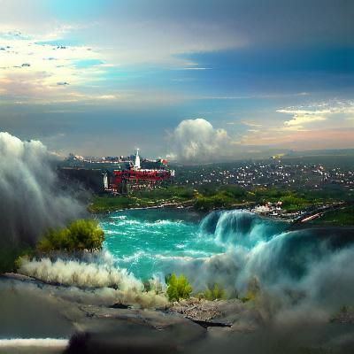 Detailed Matte Painting of Niagara Falls