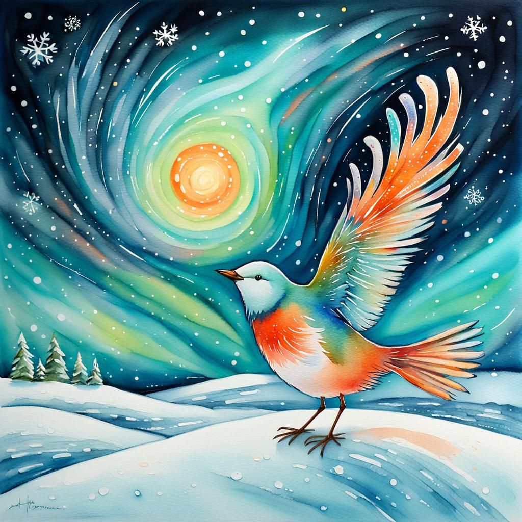Snow Bird's Christmas Celebration on the Tundra