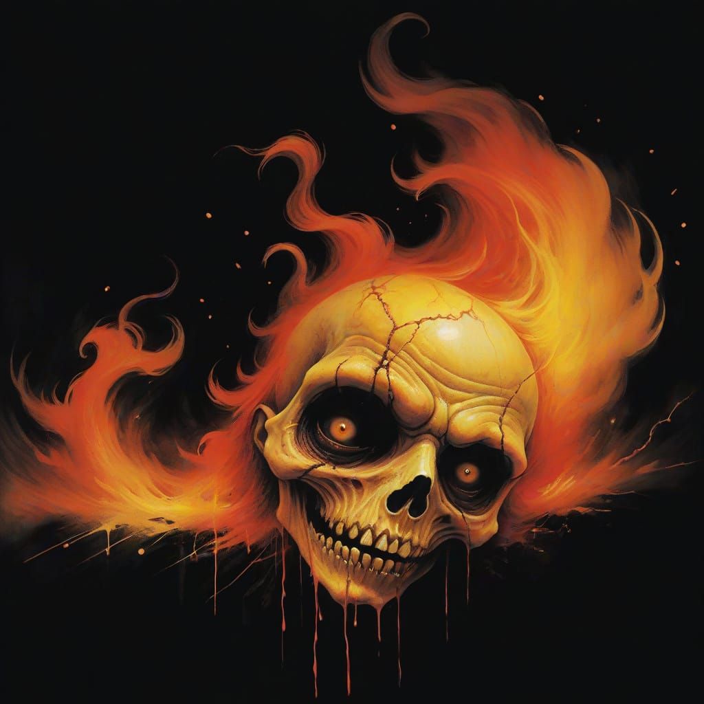 Terrifying Skull Illustration in Gammell Style