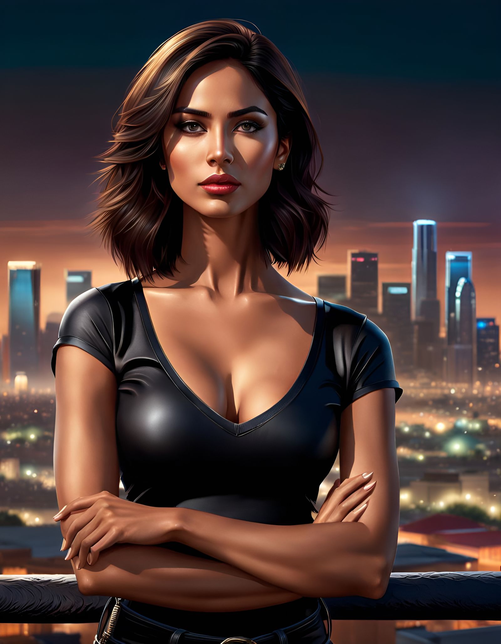 Attractive Mexican Woman in Los Angeles: Hyperrealistic Conc...