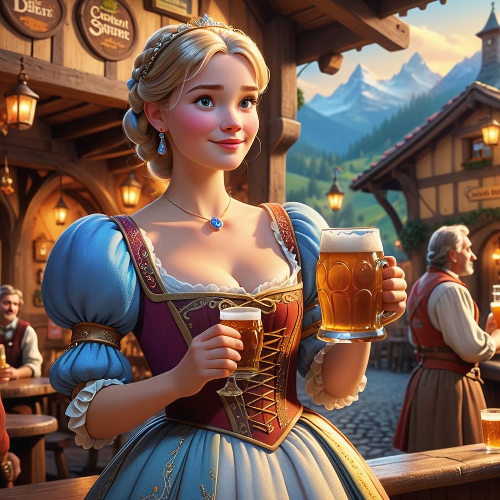 Cinderella in Swiss Costume at Oktoberfest