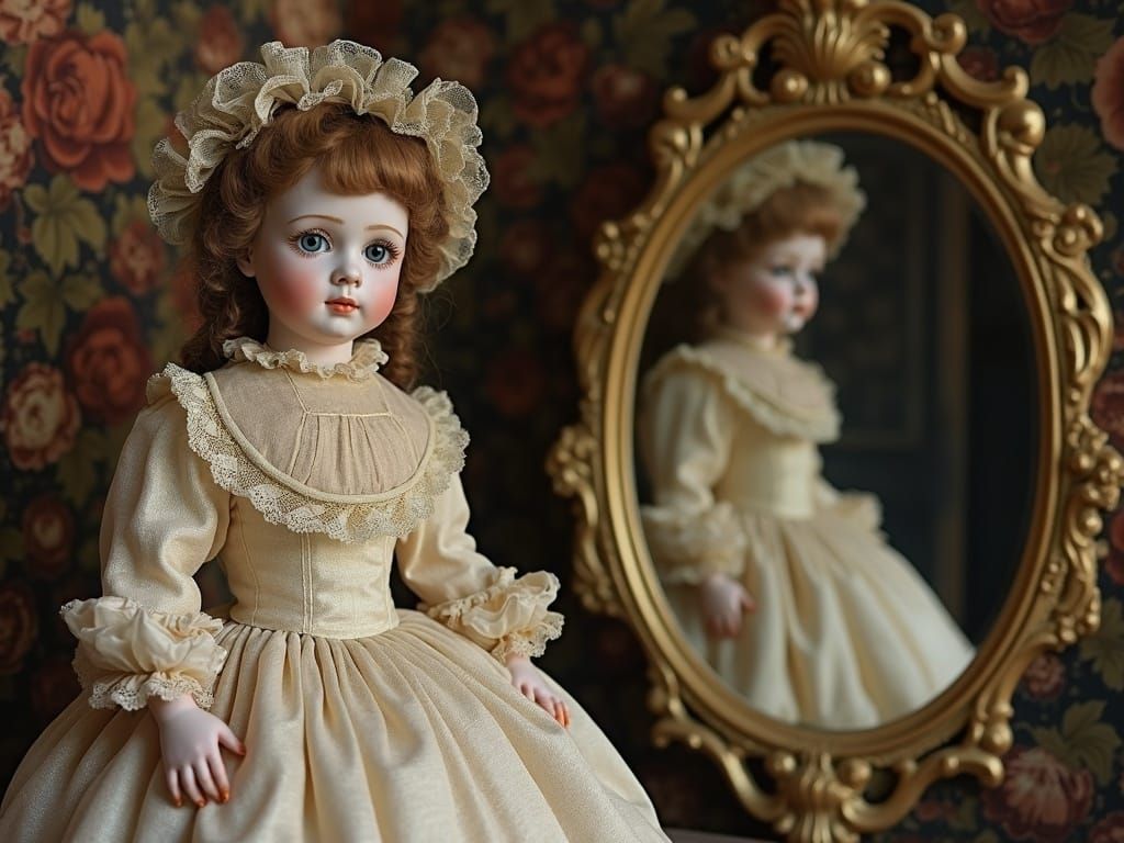 An antique porcelain doll