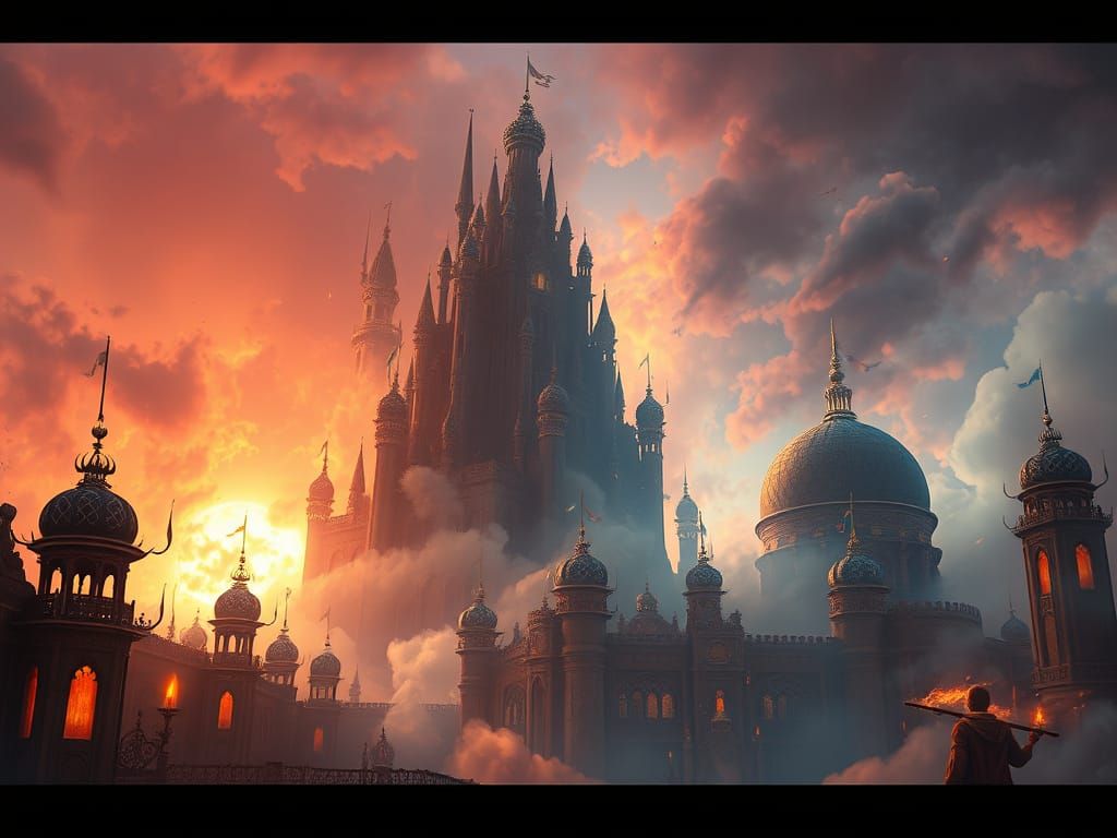 Majestic Djin Constructs Enchanted Palace in Epic Hyperreali...