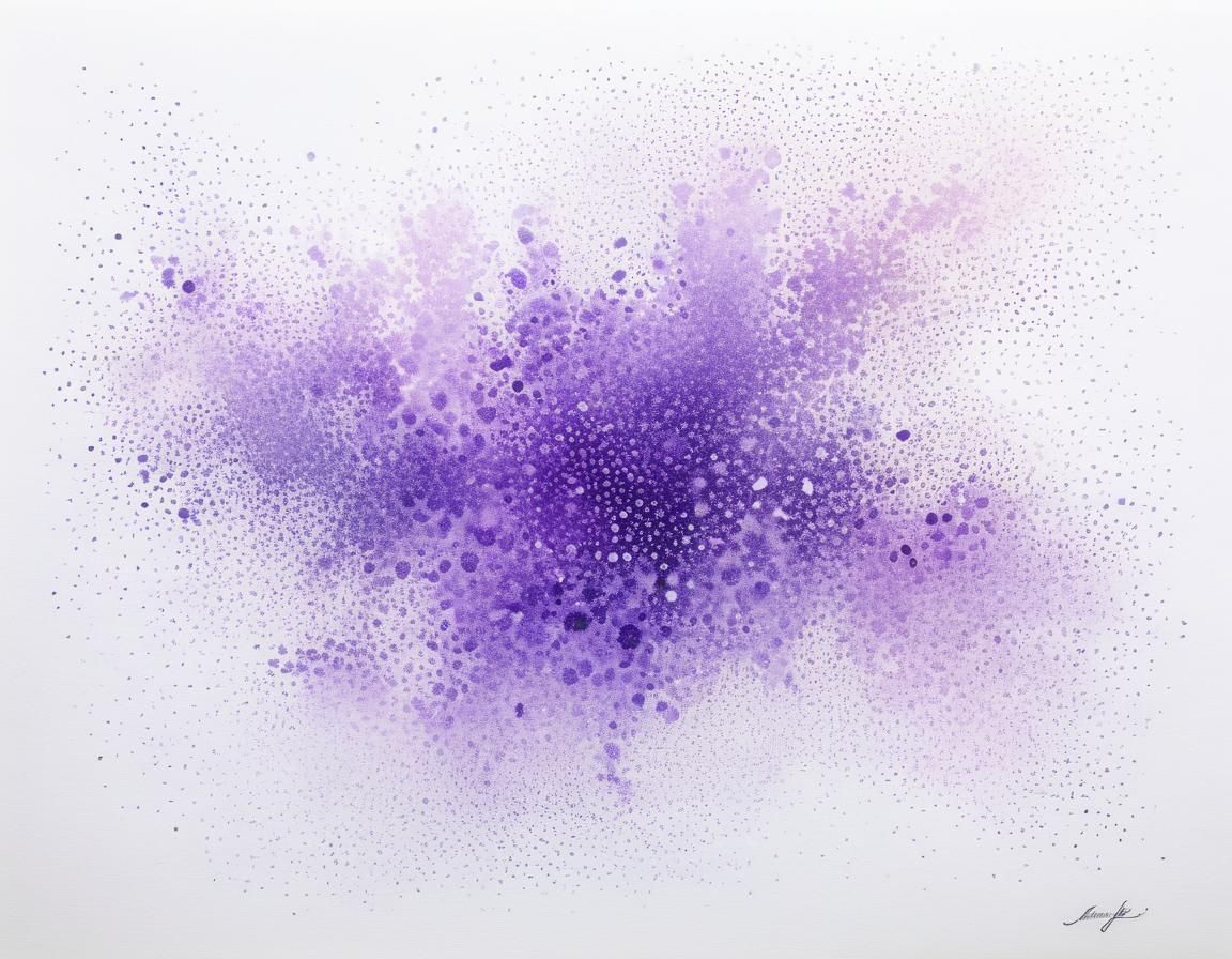 Minimal Ethereal Art in Bleached Violet, Stipple Technique
