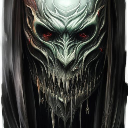 Creepy Dracula Portrait in Dark Horror Style