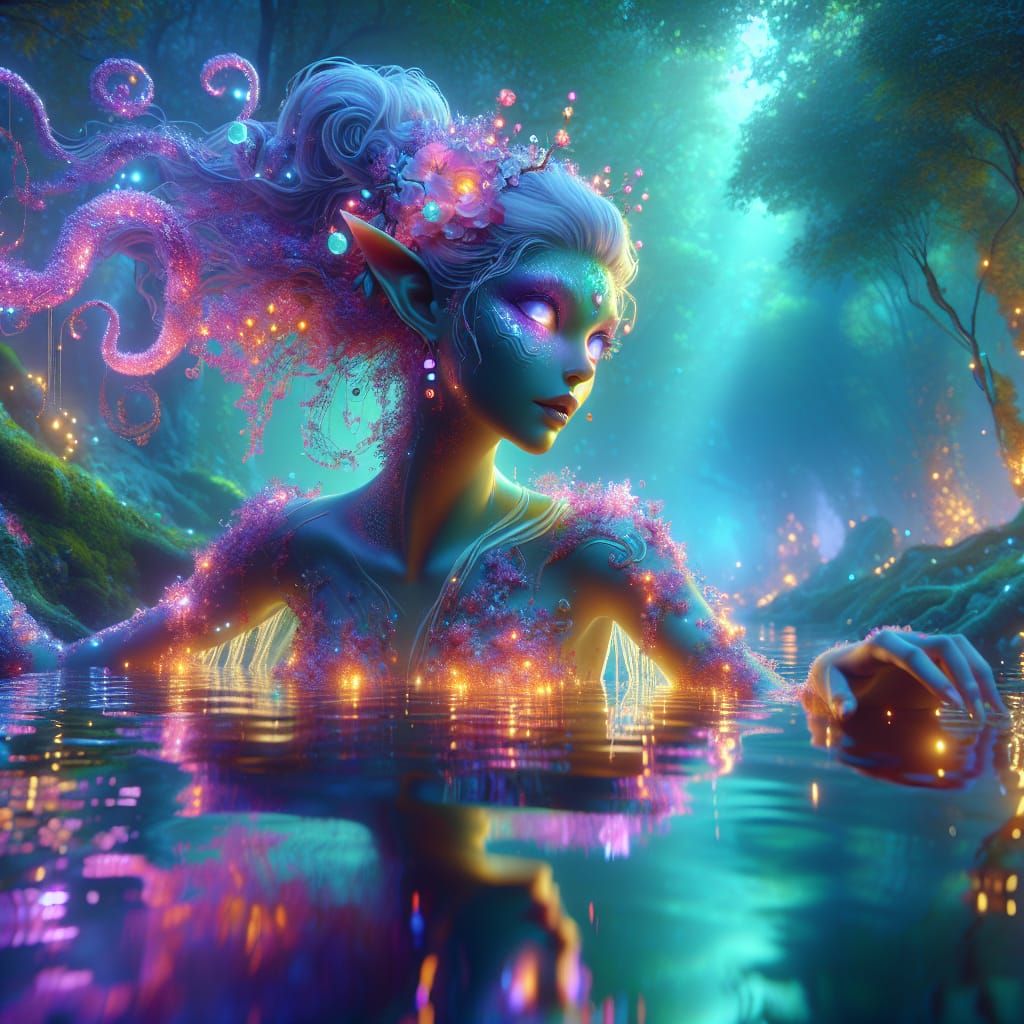 Enchanting Nymph in Ethereal Forest: Animated Fantasy