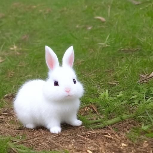 Adorable White Rabbit Portrait