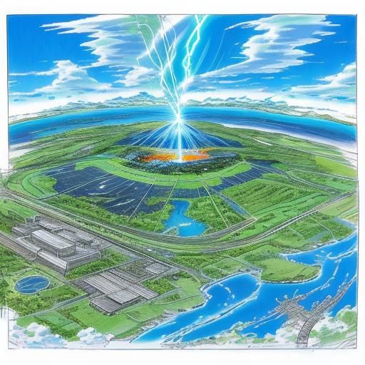 Earth Day Lightning Strike in Anime Style