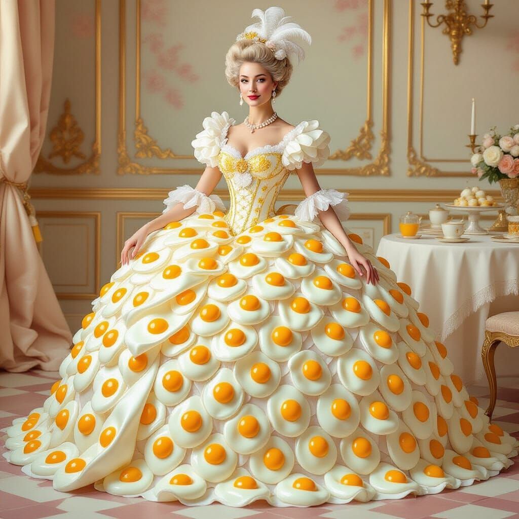 Rococo Noblewoman in Extravagant Egg Gown