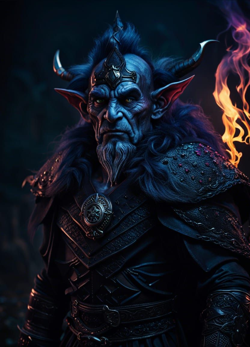 Epic Warlock Troll Portrait in Dark Fantasy Style