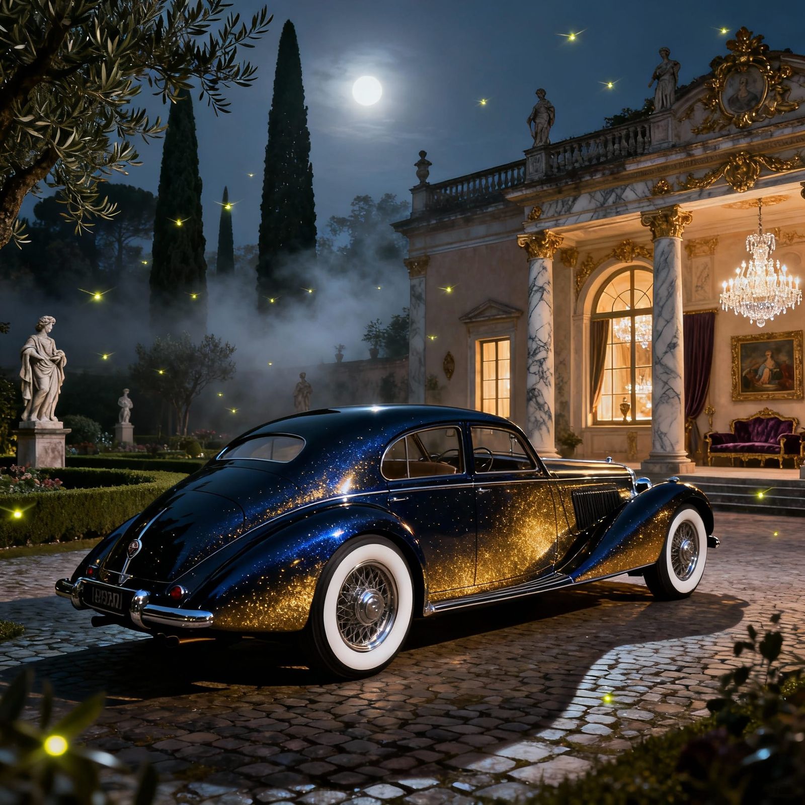 1939 Alfa Romeo Coupe in Italian Villa Courtyard