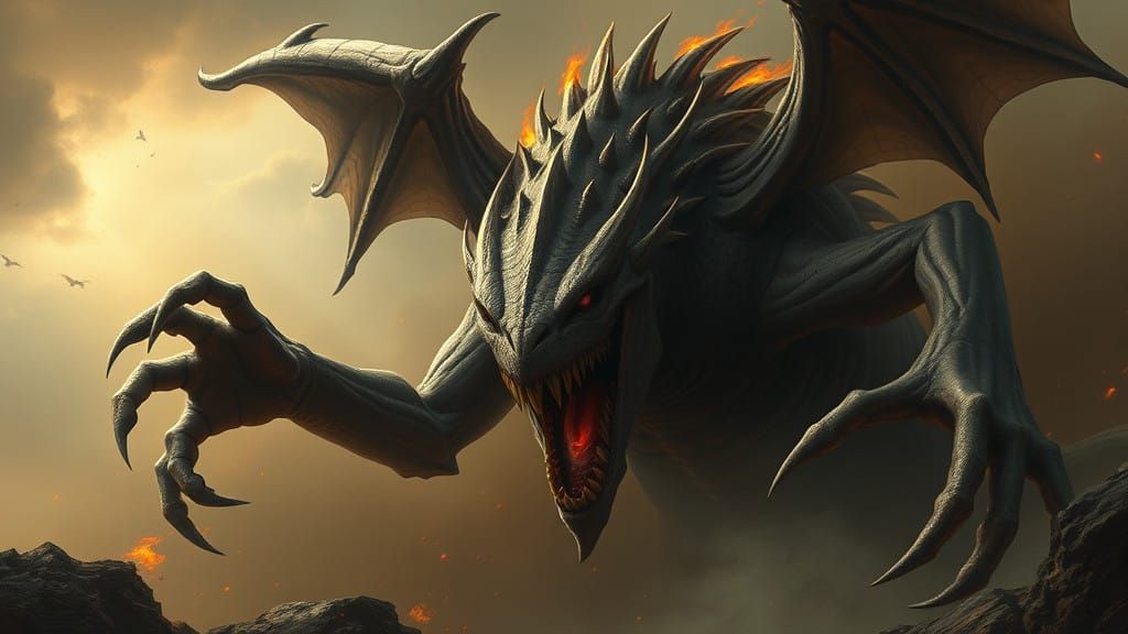 Fiendish Beast Devours Sinners in Darkened Realm