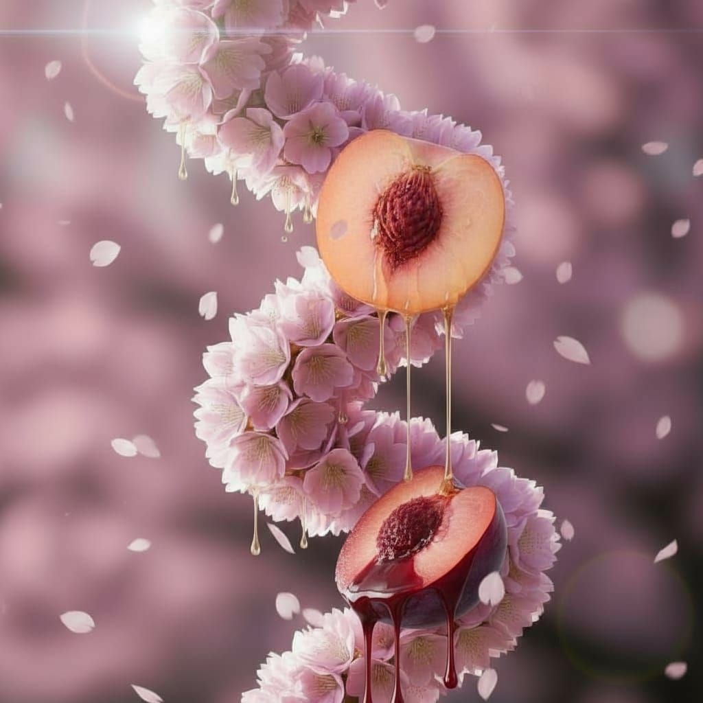 Spiral Cherry Blossoms in Stylized Realism