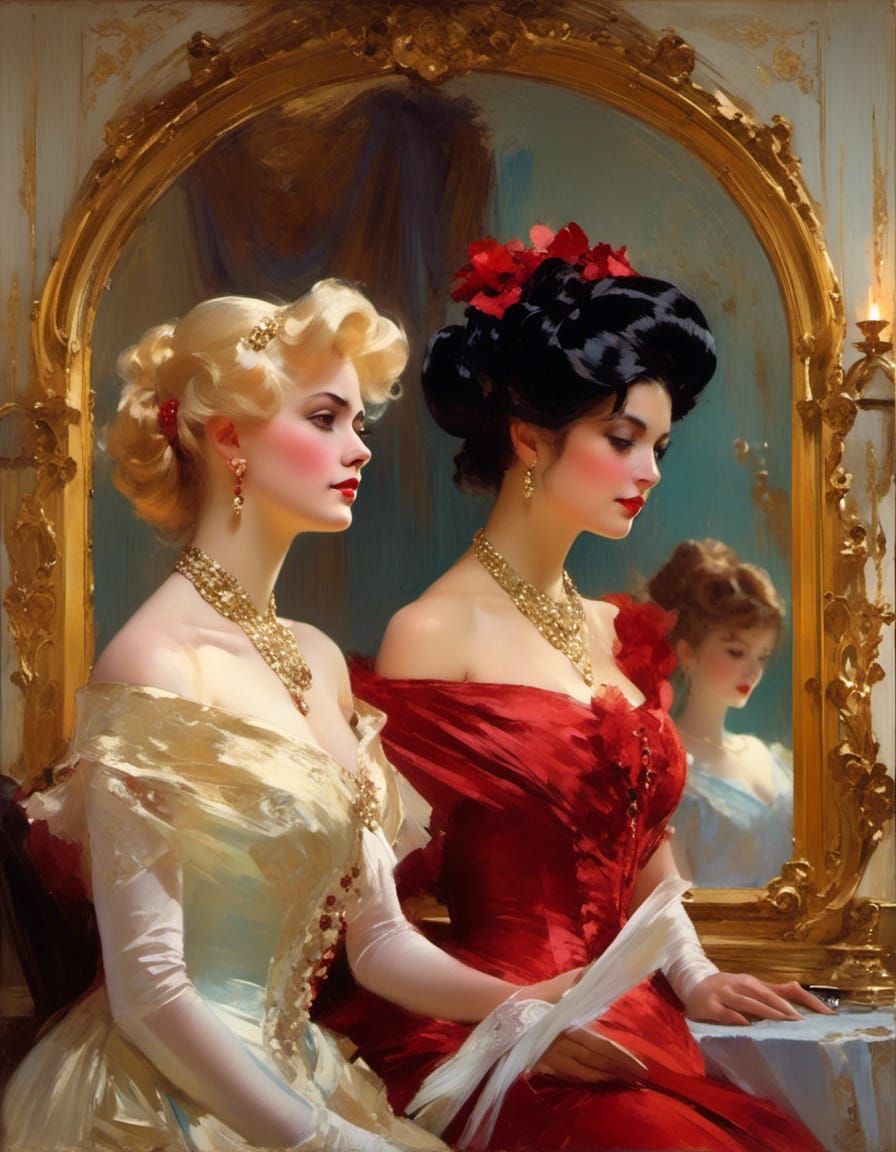 Victorian Women in Impressionist Style