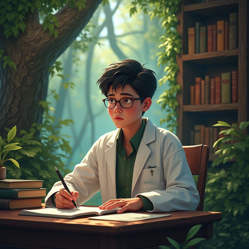 Mystical Forest Study Scene in Matte Painting Style