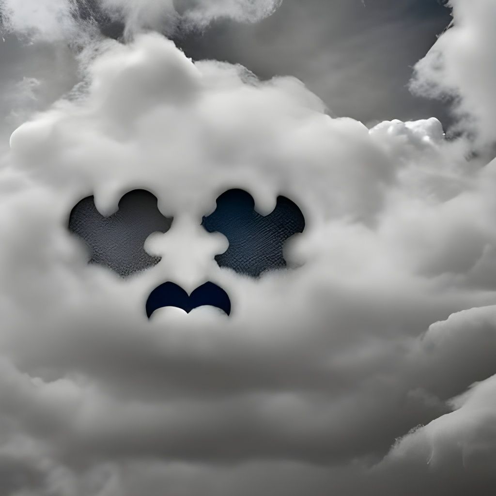 Smiling Cumulus Clouds in a Blue Sky