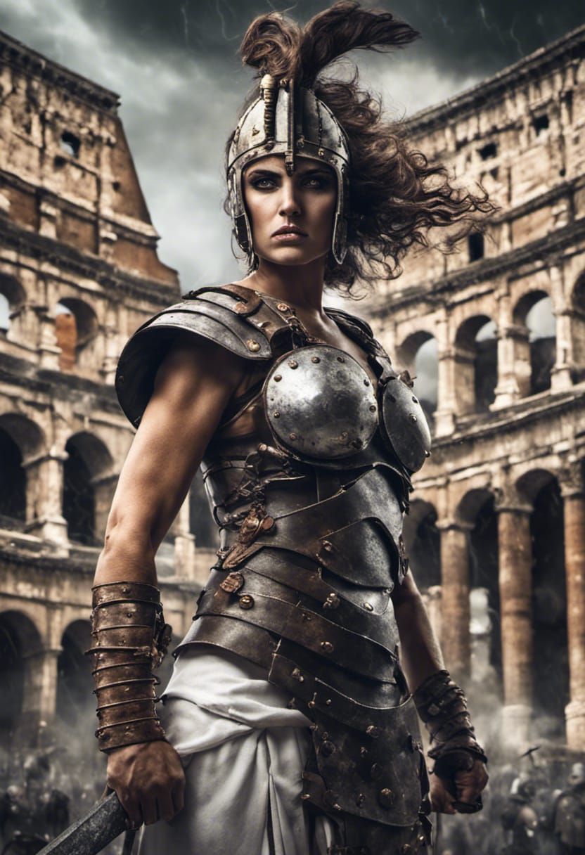 Fierce Roman Woman Gladiator