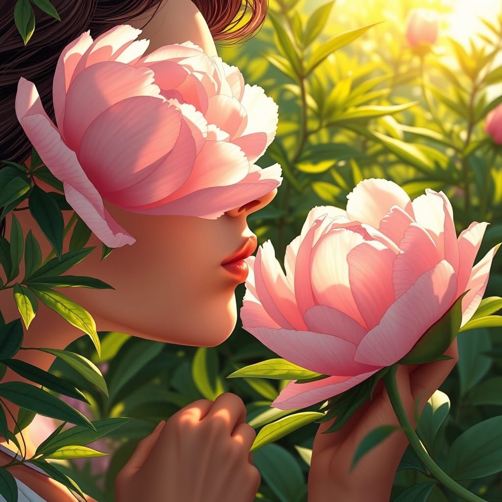 Gentle Moment in Vibrant Comic Book Style