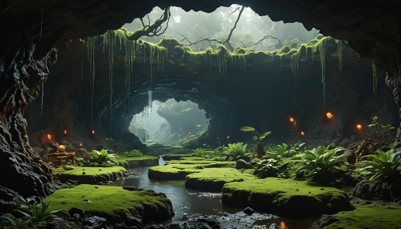 Tropical Martian Lava Tube Garden Preserve