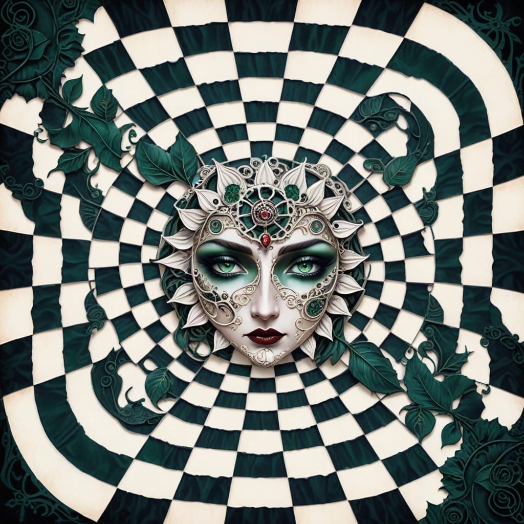 Enigmatic Woman Reveals Mysterious Wisdom in Intricate Flora...