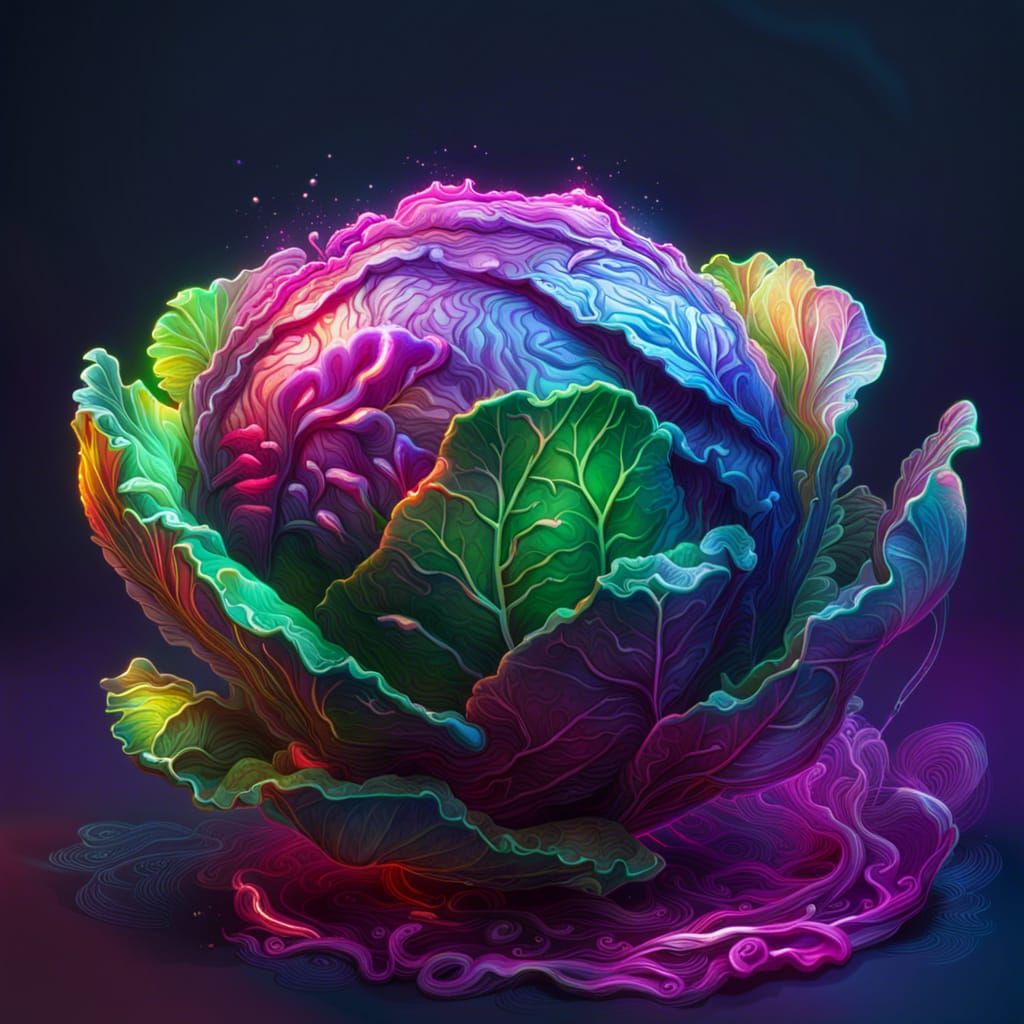 Translucent Mecha Cabbage in Vivid Colors