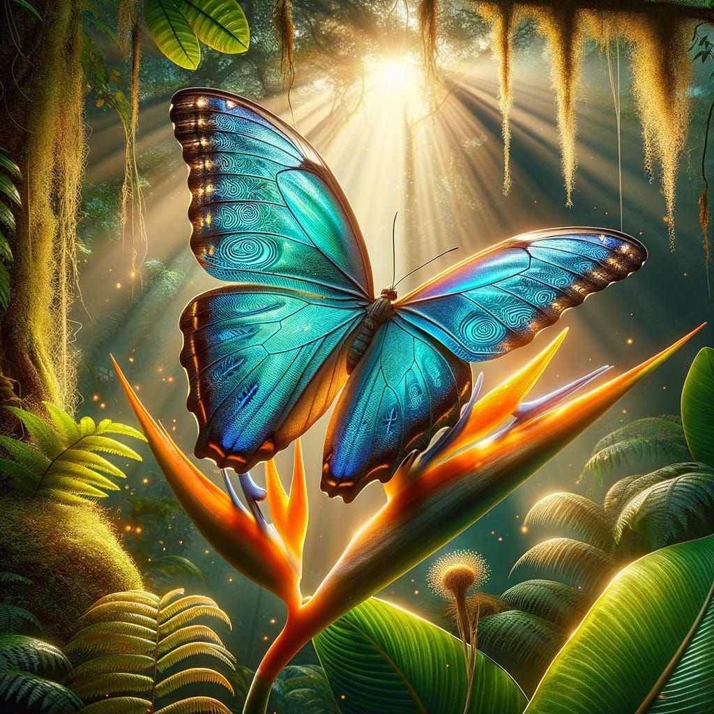 Exquisite Close-Up of Morpho Peleides Butterfly in Tropical ...