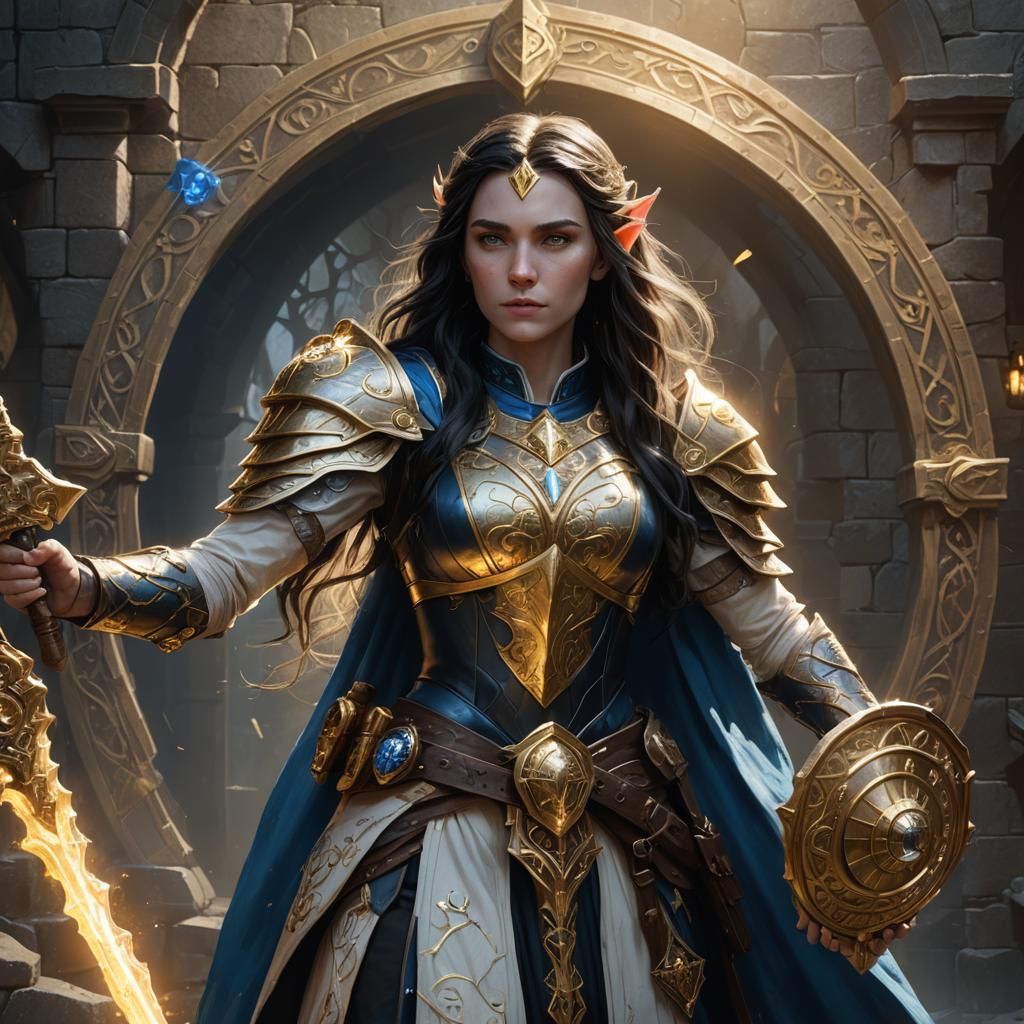 Half-Elf Cleric Portrait in Unreal Engine 5