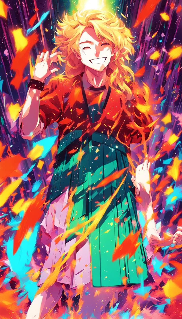 Energetic Anime Character Senu in Vibrant Action