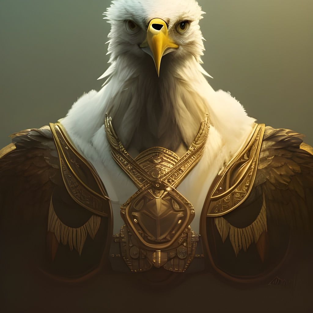 Eagle-Headed Man Portrait in Hyperdetailed Style