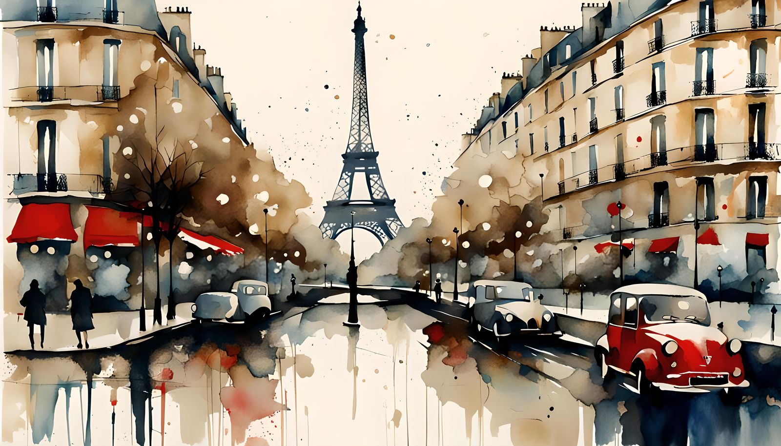 Paris Landscape in Post-Impressionist Style