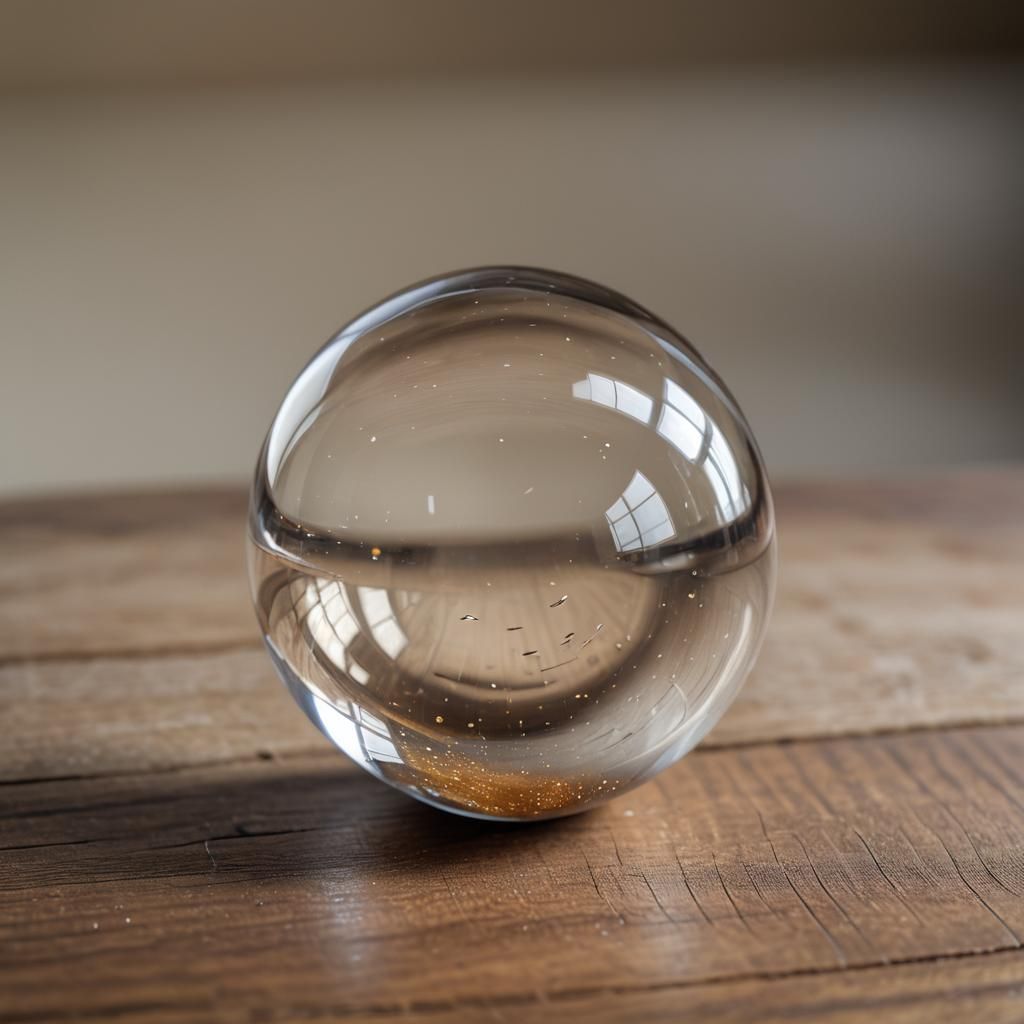 Photorealistic Glass Sphere Macro Photography
