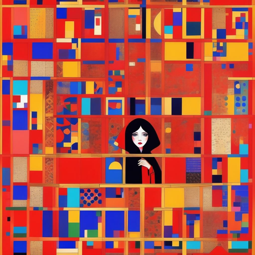 Little Red Riding Hood in Klimt Style