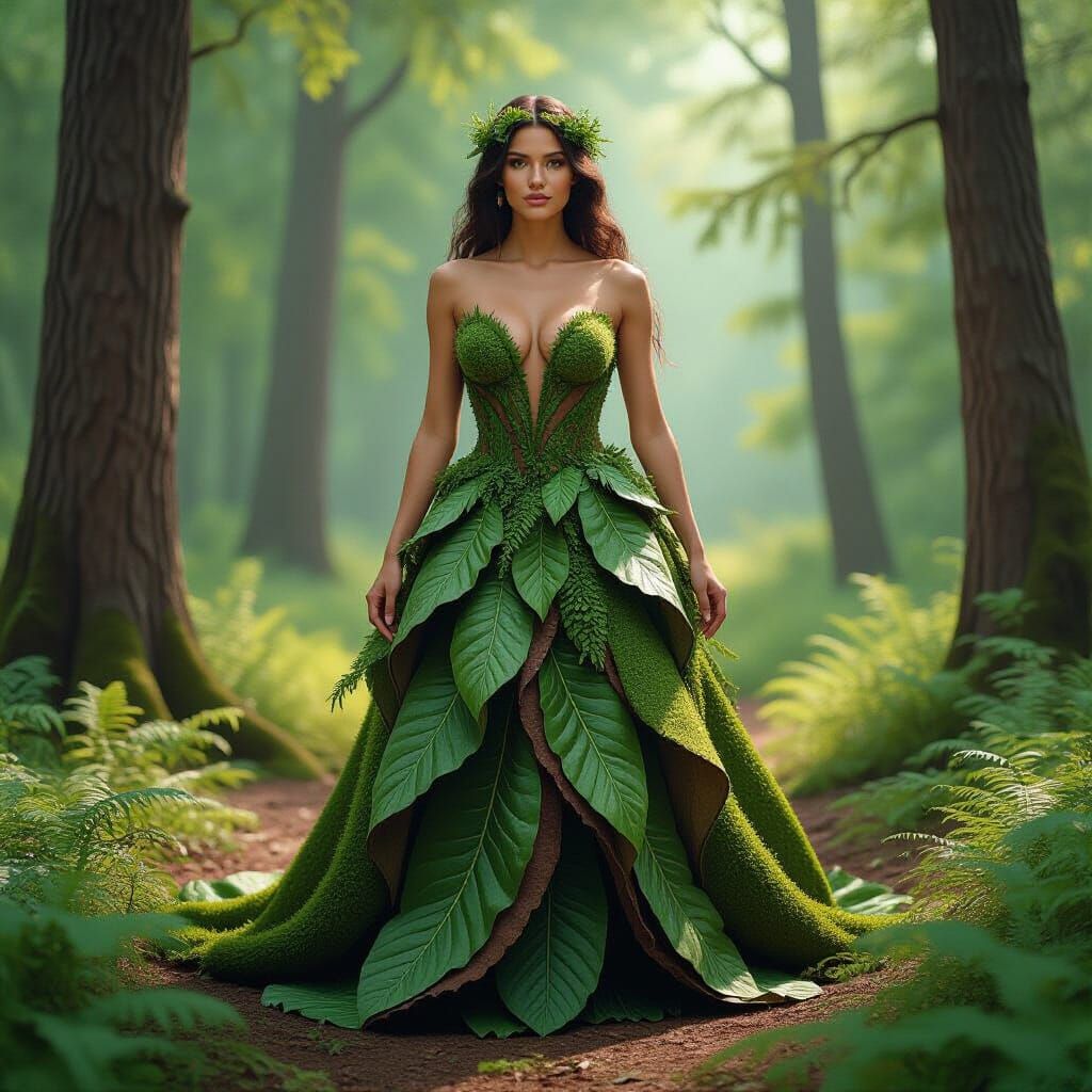 Ethereal Earth Goddess in Forest