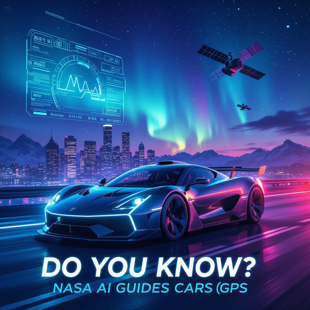 Cyberpunk Hypercar Cockpit View with Aurora Cityscape