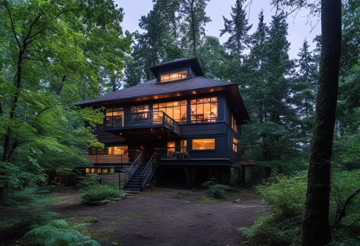 Prairie School House Overlooking Puget Sound