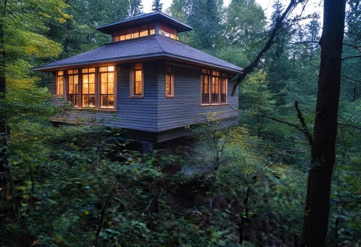 Prairie School House Overlooking Puget Sound