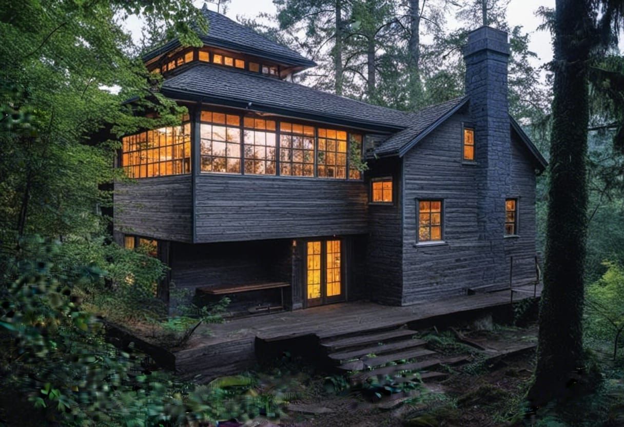 Prairie School House Overlooking Puget Sound