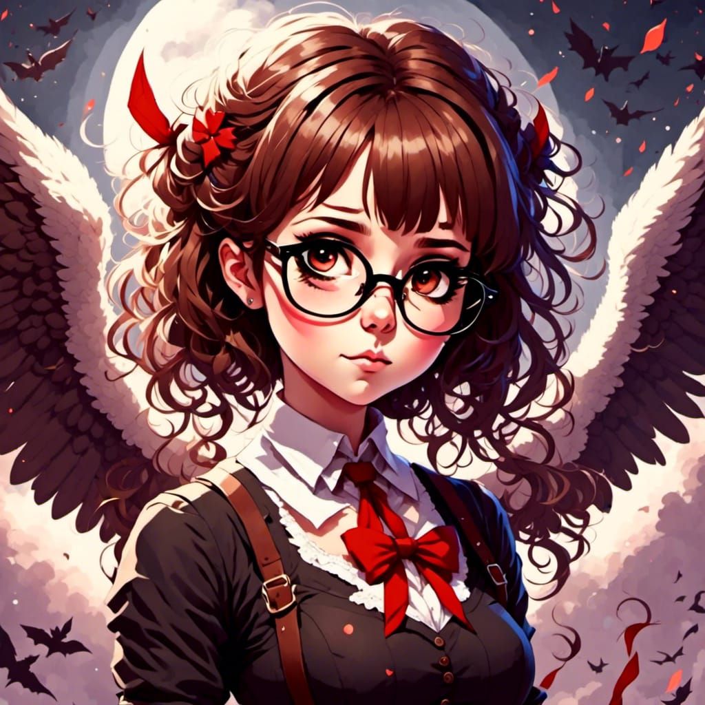 Anime Bishojo Portrait of a Fiery Goddess Vampire