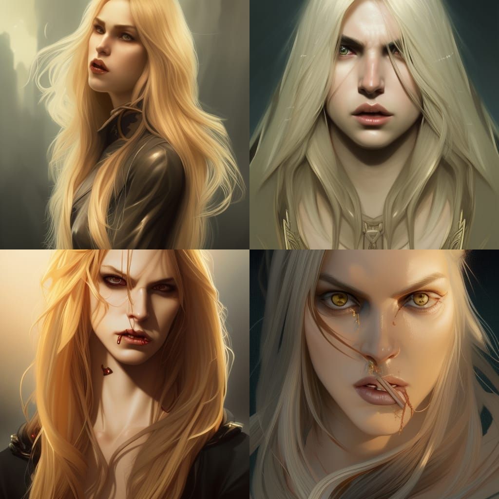 Vampire Hunter Portrait in Art Nouveau Style